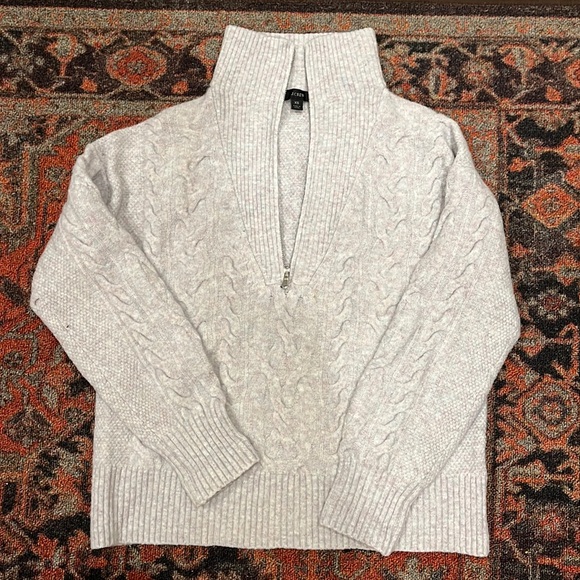 J. Crew womens light purple/gray wool-blend quarter zip sweater size XS - Picture 1 of 5